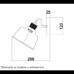 LUNA 221 ZIDNA LAMPA 1*E27 CRNA/BAKAR LUME - Slika 2