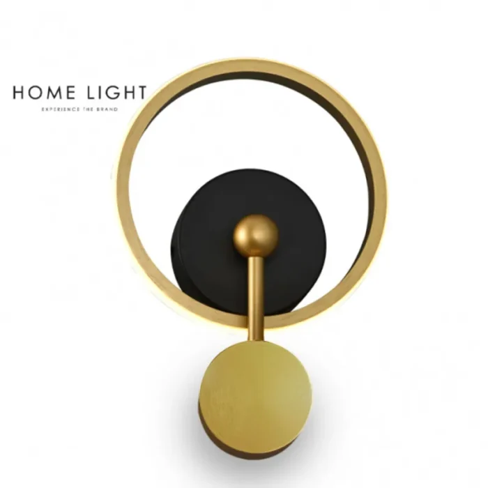 VESTA 468 ZIDNA LAMPA 15W 3000K CRNA/BRUŠENO ZLATO HOME LIGHT - Image 1