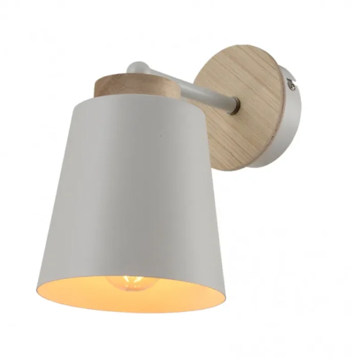 VESTA 425 ZIDNA LAMPA 1*E27 BELA/DRVO HOME LIGHT - Image 1