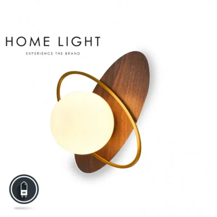 VESTA 533 ZIDNA SVETILJKA 1*G9 TAMNO DRVO/ZLATO HOME LIGHT - Image 1