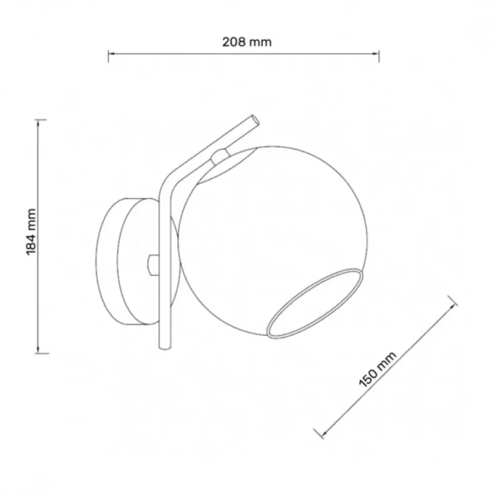 TALIA 28 ZIDNA LAMPA 1*E14 CRNA/BAKAR HOME LIGHT - Image 2