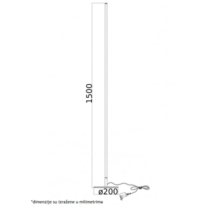 VESTA 364 PODNA LAMPA 18W 3000K CRNA HOME LIGHT - Image 2