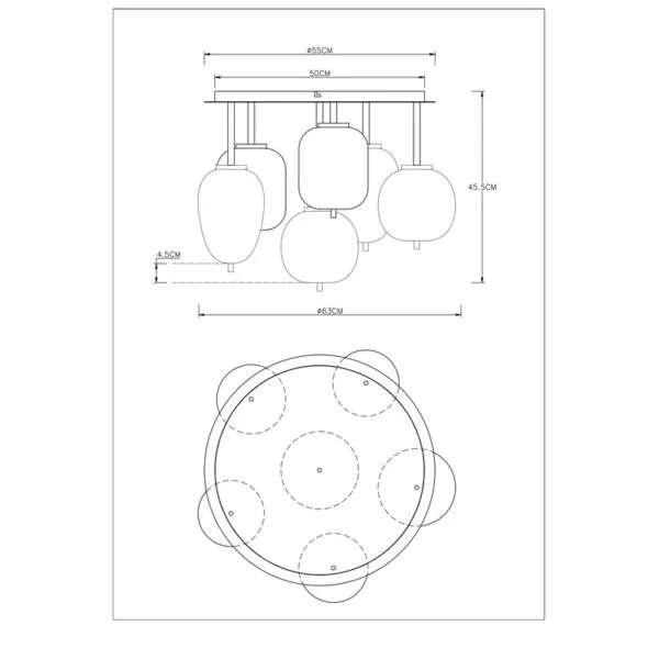 15345-6D_zld-600x600 BLACKY PLAFONJERA 15345-6D GLOBO LIGHTING - Image 6