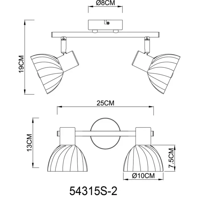 ZACHERY 54315S-2 SPOT LAMPA GLOBO LIGHTING - Slika 8