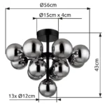 GRAPPY 56143-13D PLAFONSKI LUSTER GLOBO LIGHTING - Slika 5
