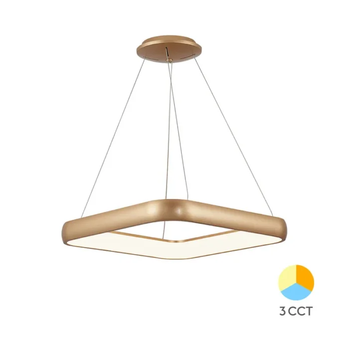 BRY-BELLA-MLP-PD-KVADRATNA-ZLATNA-46W-3U1-IP20-LED VISILICA BH17-03986 BRAYTRON - Slika 1