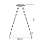 BRY-BELLA-MLP-PD-KVADRATNA-ZLATNA-46W-3U1-IP20-LED VISILICA BH17-03986 BRAYTRON - Slika 5