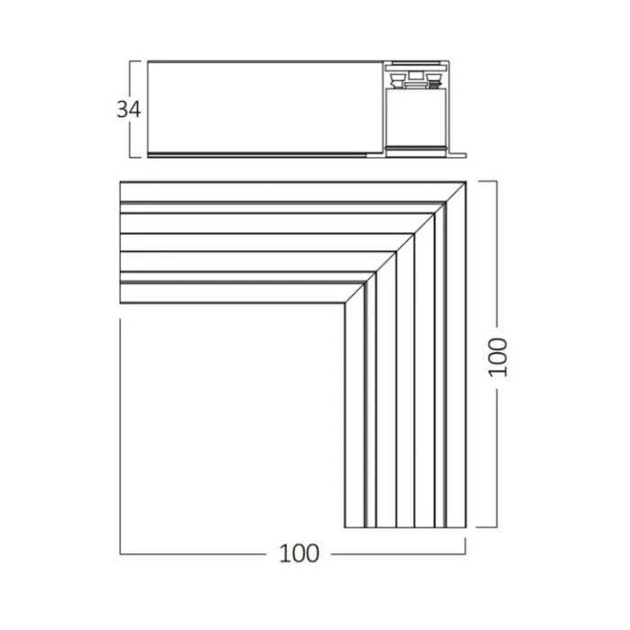 BY41-10711 BRY-M03-RCC02-CR-1-48VDC-CRNI-SLIM-KONEKTOR ZA MAGNETNU ŠINU BRAYTRON - Slika 2