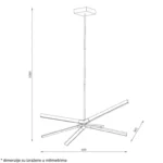 SOLEA 24 LED LUSTER CRNA DRVO Home Light - Slika 2