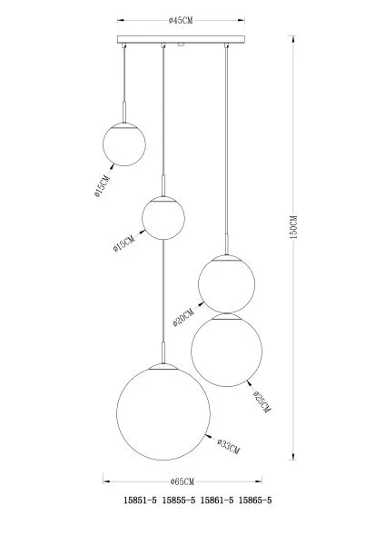 VISILICE5-2 VISILICA VARUS 15855-5 GLOBO LIGHTING - Slika 5