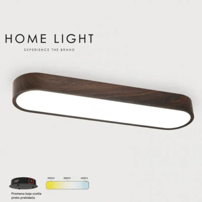 VESTA 529 PLAFONSKA SVETILJKA 24W 3000/4500/6000K TAMNO DRVO HOME LIGHT - Image 1