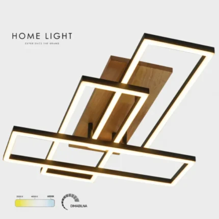 SOLEA 36 LED PLAFONJERA CRNA DRVO DIMABILNA 60W Home Light
