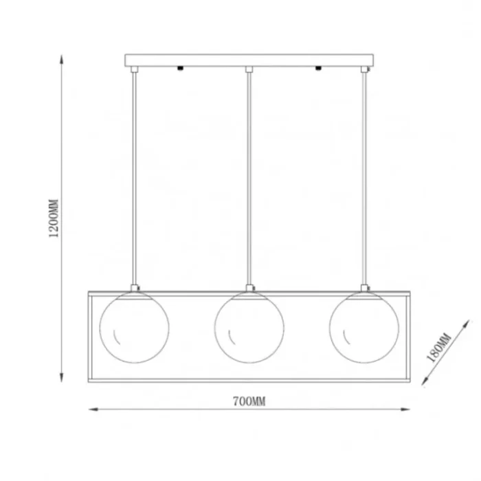 TALIA 72 LUSTER 3XE14 CRNA/ZLATO HOME LIGHT - Image 2
