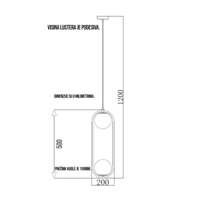 VESTA 324 LUSTER 2*E27 MESING HOME LIGHT - Image 3
