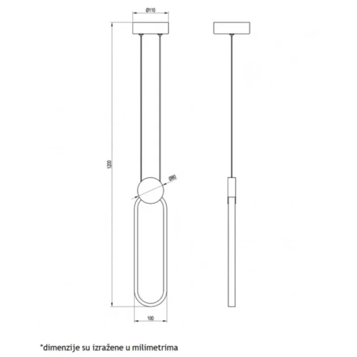 VESTA 469 VISILICA 15W 3000K CRNA HOME LIGHT - Image 3
